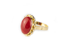 Carica l'immagine nel visualizzatore di Gallery, Sanna Gioielli Anello in Oro 18 carati e Corallo sardo Extra Rosso
