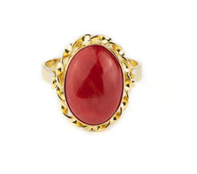 Carica l'immagine nel visualizzatore di Gallery, Sanna Gioielli Anello in Oro 18 carati e Corallo sardo Extra Rosso