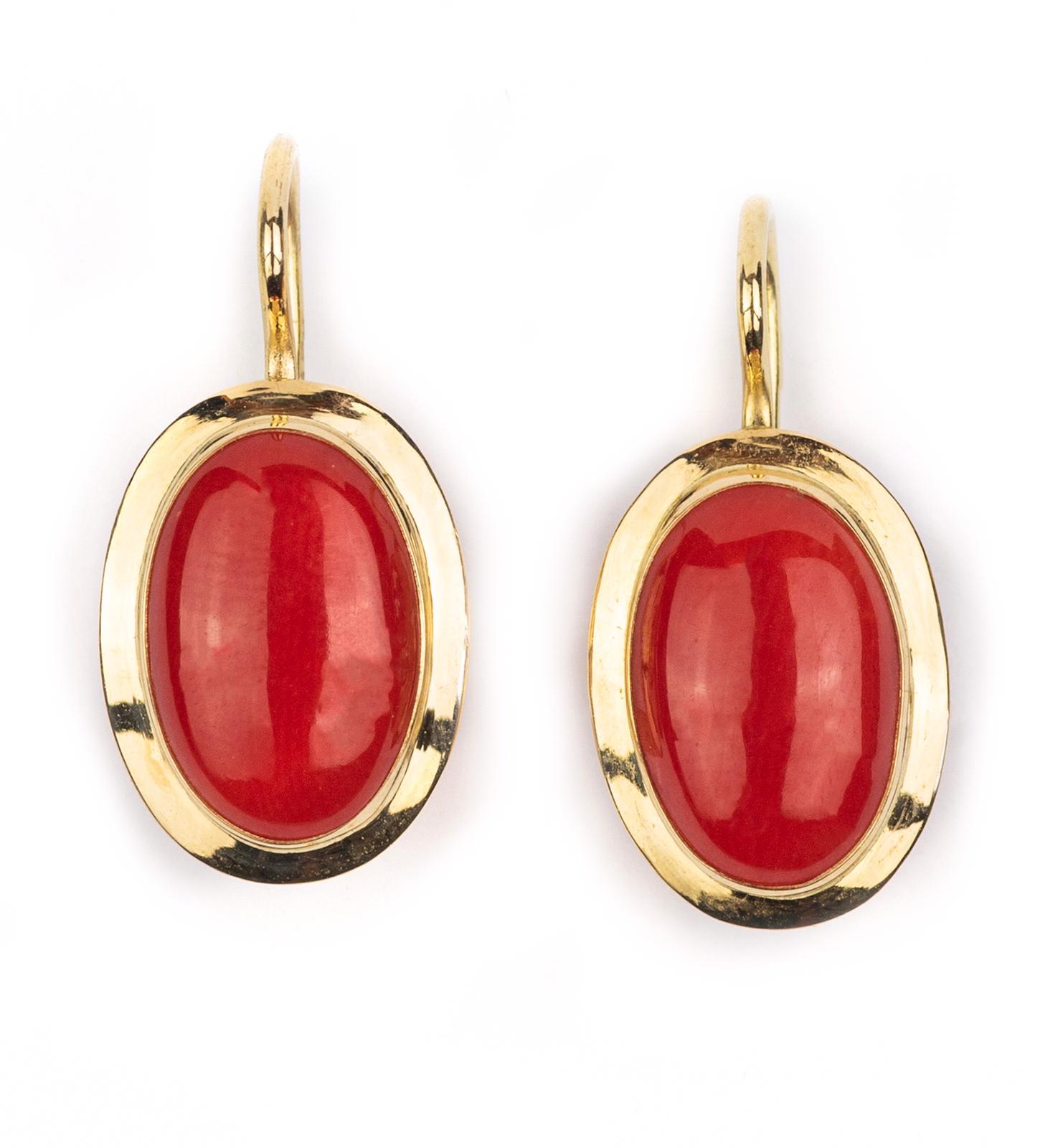 NKlaus Orecchini A Calice In Oro Giallo 333 (8kt) Con Granato Autentico - Gioielli Eleganti Con Finitura Opaca, Diametro 3mm